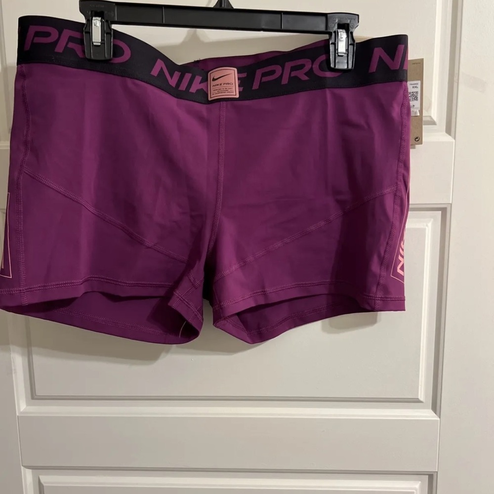 Nike Pro Dri-FIT Women's‎ Mid-Rise 3" Purple Tight Shorts Size XXL DQ5599-503